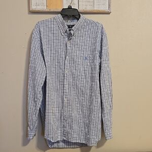 Men's Ralph Lauren Blue Checkered L/S Button Down Shirt Sz XXL